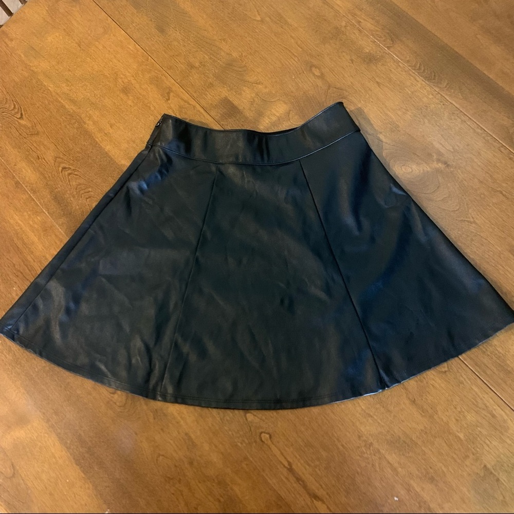 Socialite Faux Leather Skater Skirt